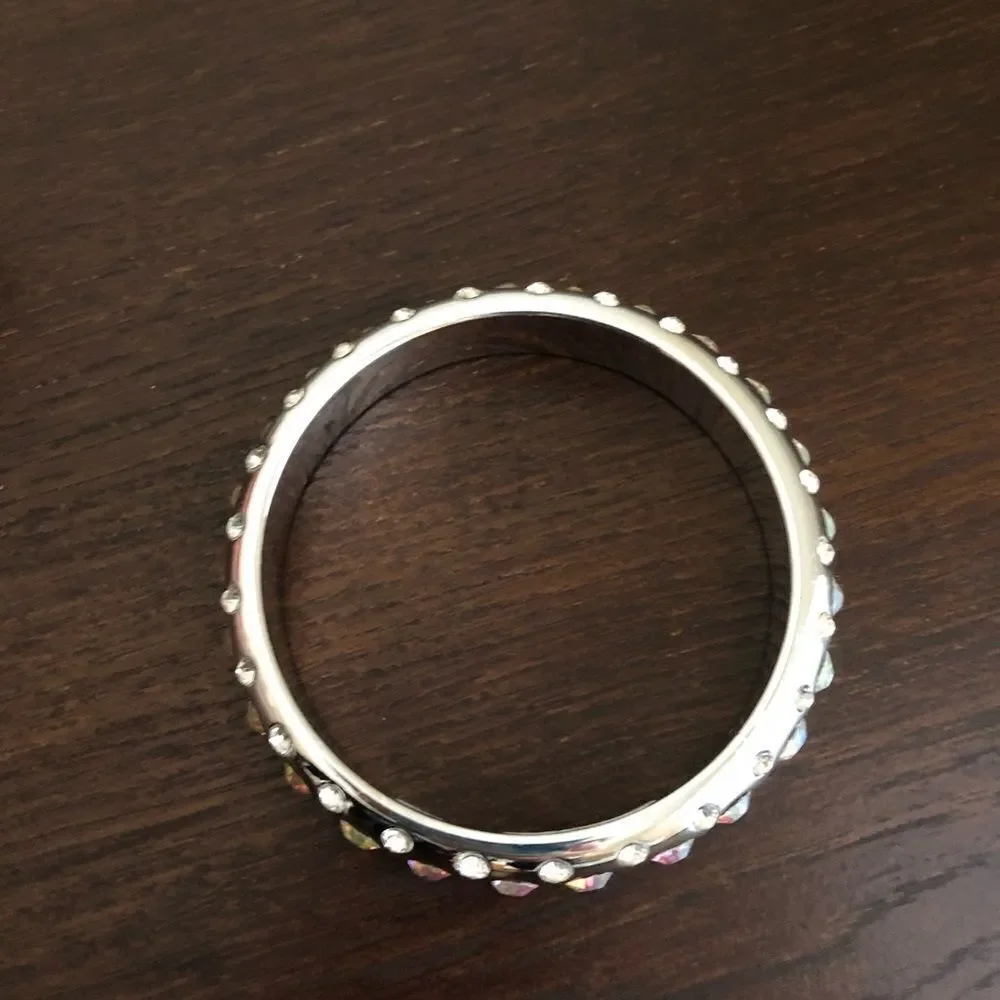 Silver Bling Rhinestone Bangle Bracelet